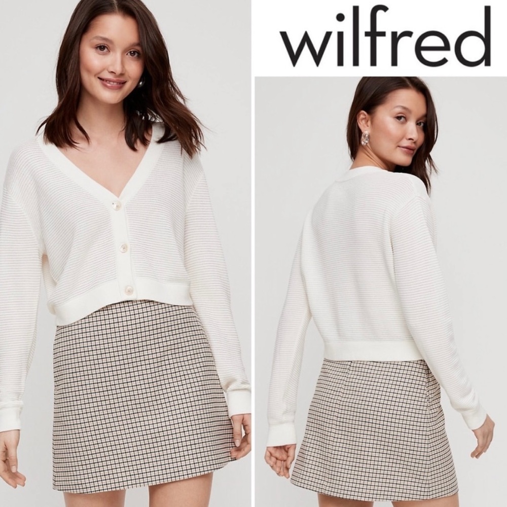 Wilfred Renée Skirt in Tan/Black Shepherd Plaid